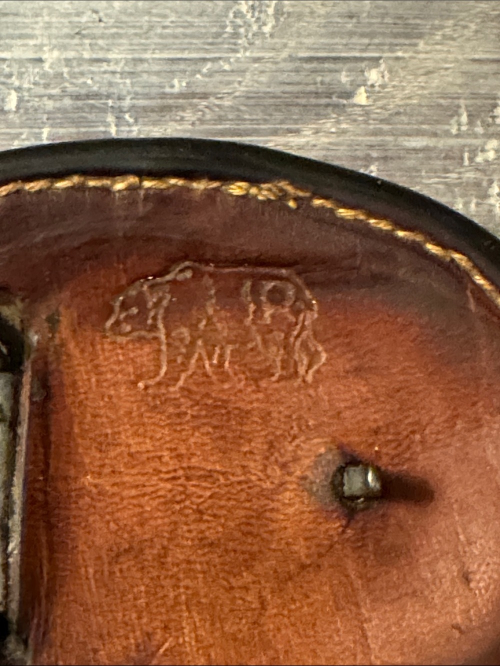 Vintage Handcrafted Leather Horse Belt Buckle - Picture 3 of 5